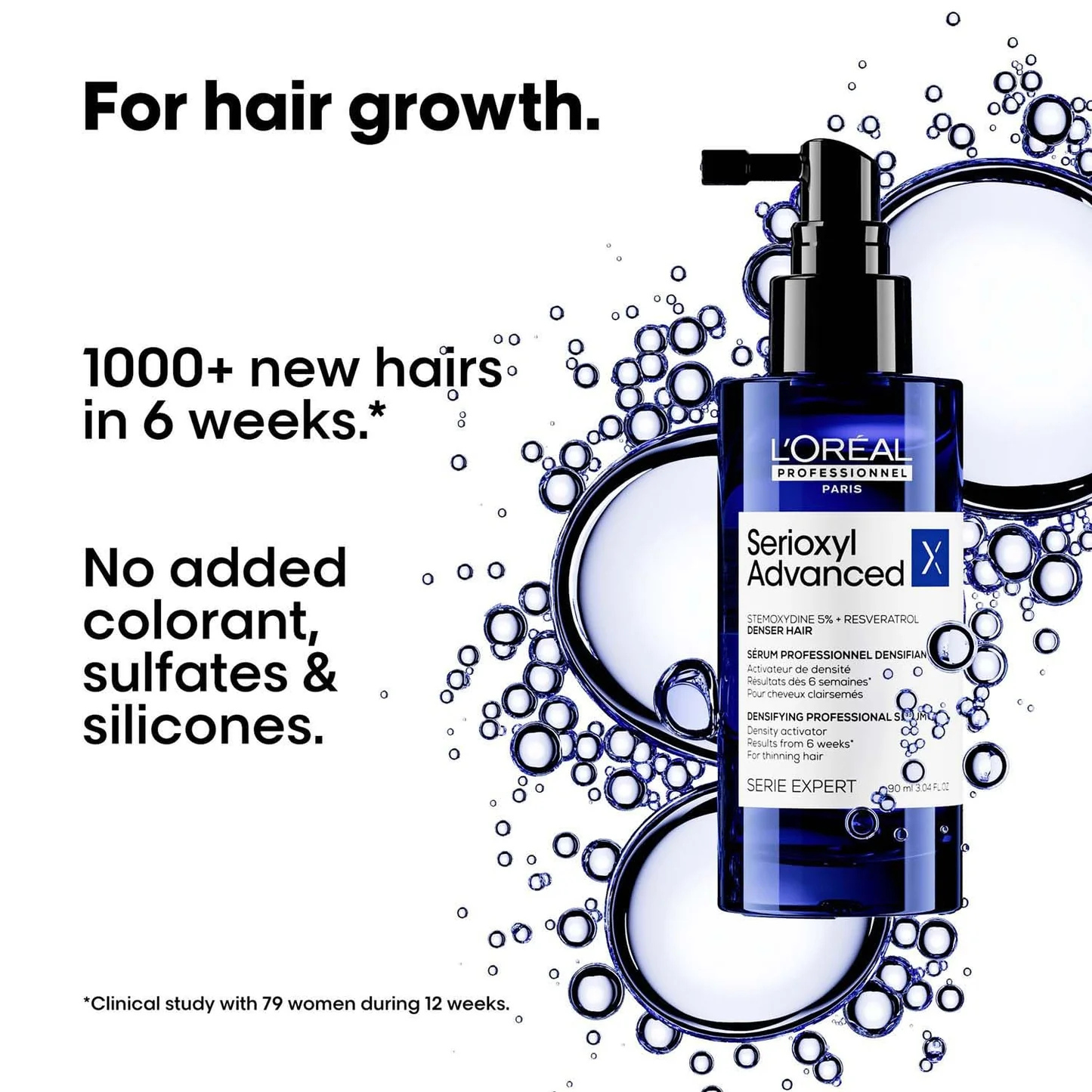 Best Hair Serum for Men and Women : L’Oréal Professionnel Scalp Advanced Serioxyl Advanced Density Activator Serum | Leave-In Serum for Hair Growth with 5% Stemoxydine | Spray Format for Men & Women